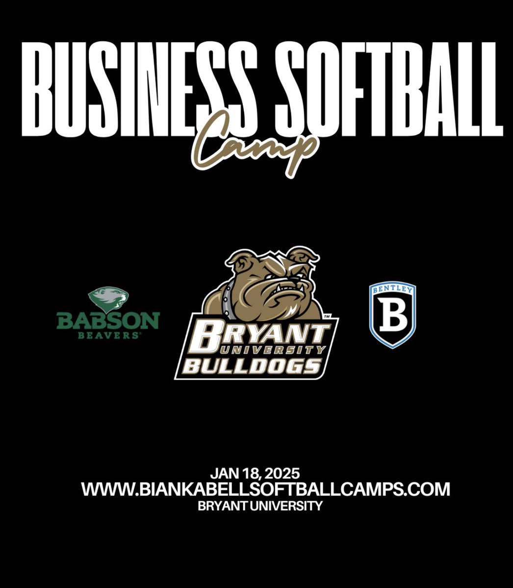 A little less than a month until our 3B’s Business Softball Camp on January 18th! You won’t want to miss the opportunity to get in front of your Bryant, Babson and Bentley Coaches and Players! 

Sign up today ➡️ BiankaBellSoftballCamps.com