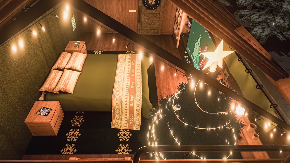 Rest And Sleep In A Cozy Winter Cabin
居心地の良い冬のキャビンで休息と睡眠を

World : Cosy Christmas
Author : Itz Soph

World URL :
vrchat.com/home/world/wrl…

#VRChat_world紹介 #Neo写真