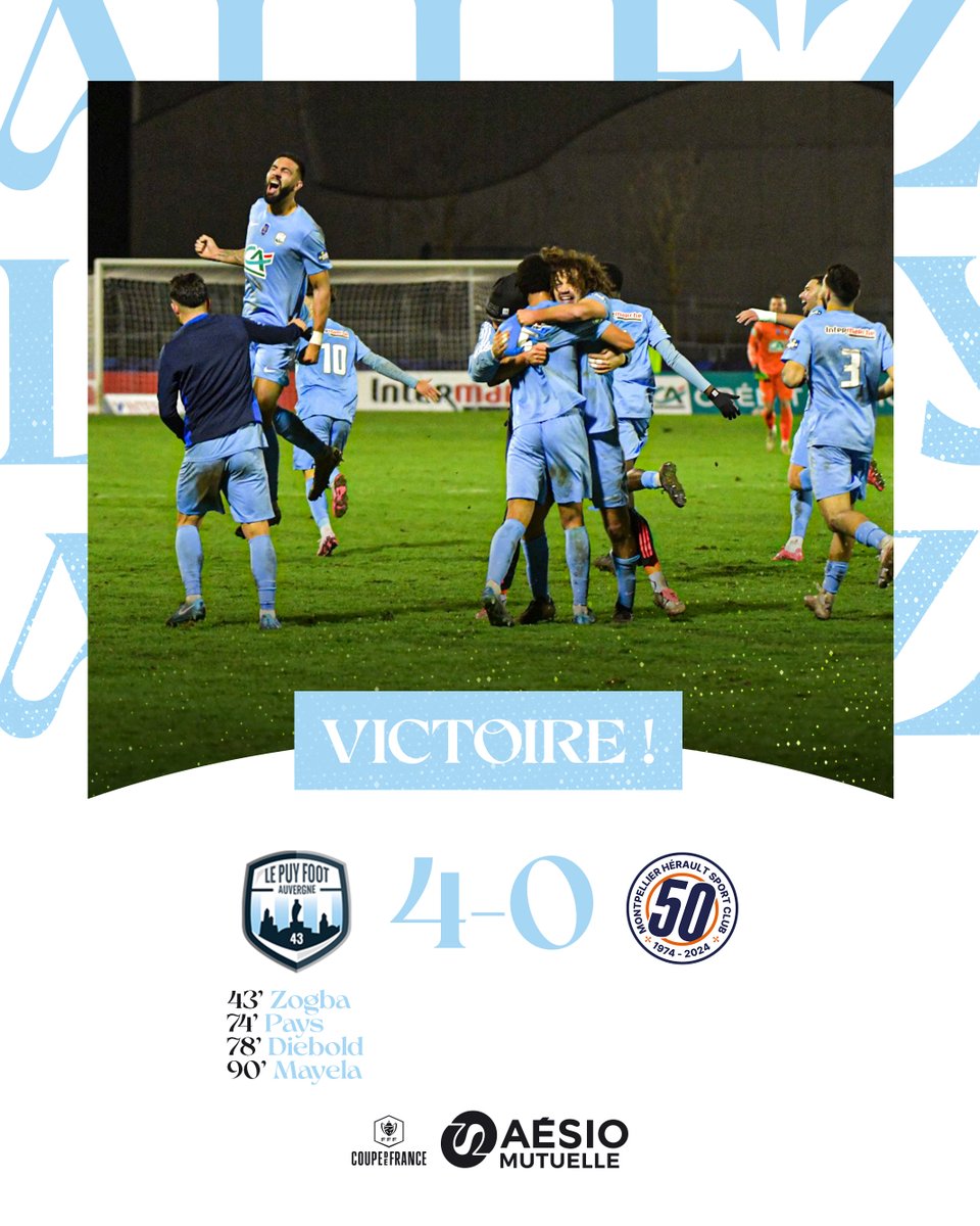 lepuyfoot's tweet image. On 𝗿𝗲́𝗰𝗶𝗱𝗶𝘃𝗲. Il y aura bien deux équipes de Haute-Loire en 16èmes de finale de @coupedefrance ! 🔥✌️

4️⃣-0️⃣ | #LPF43MHSC 🔵⚪️