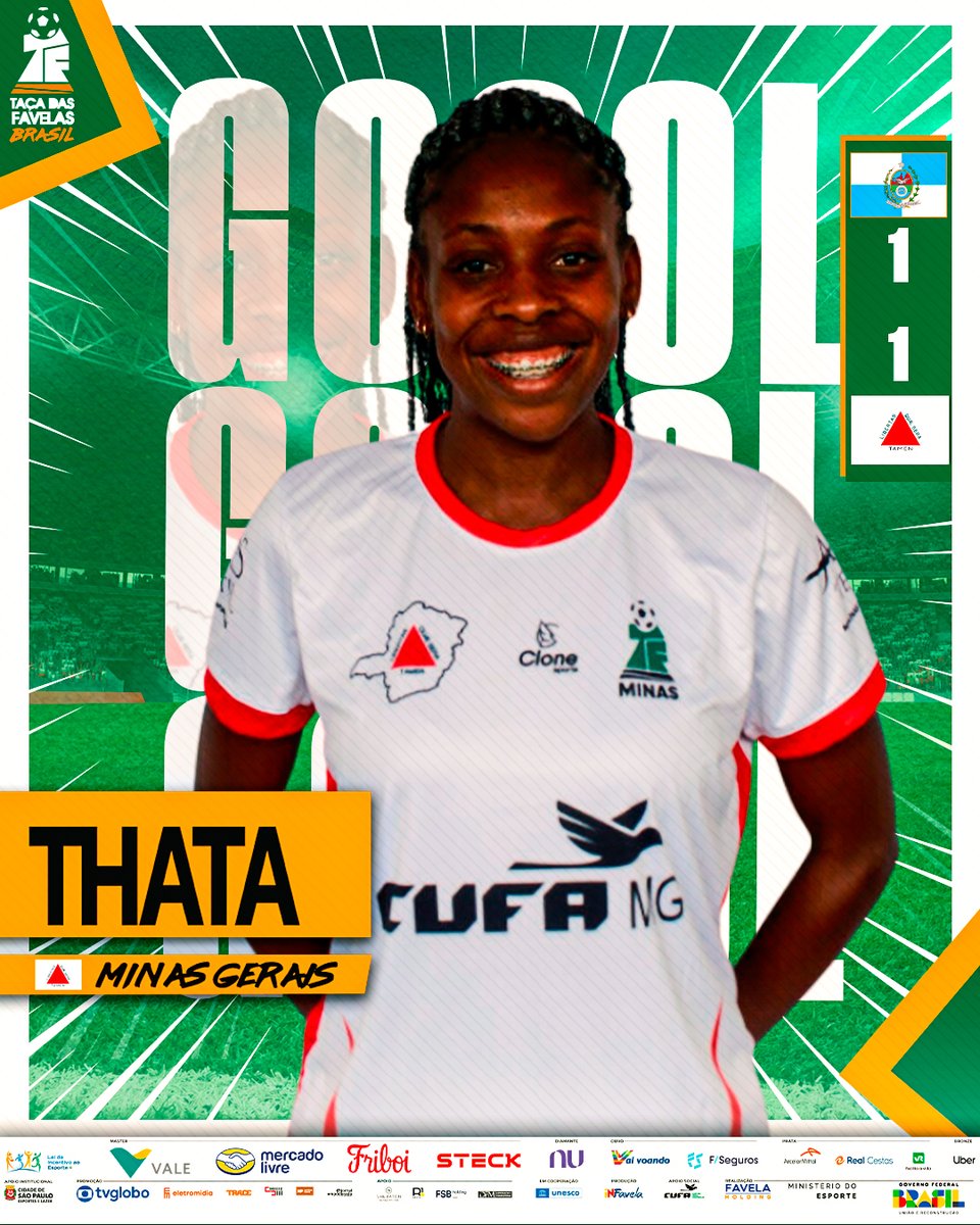 GOOOOOOOOOOOOOOOOLLLLLLL!!! É DE MINAS GERAAAAAAIS!!!

A EQUIPE MINEIRA BUSCA A VIRADA NA TAÇA DAS FAVELAS COM GOL DA THATA!!!

Minas Gerais 1 x 1 Rio de Janeiro