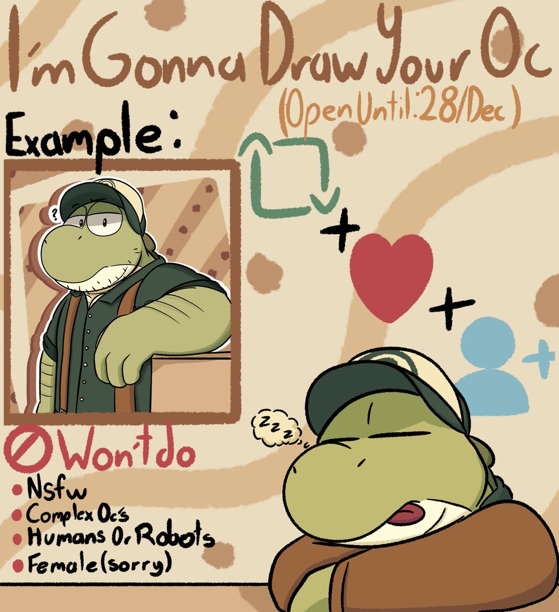 Christmas is early!
Just a few things I forgot to say:
-I’m gonna start drawing at January 1st
-Leave a reference and a short description about it
-just one per person 
I’m gonna try to draw many as I can, I promise :D
#OC #digitalart #furryart