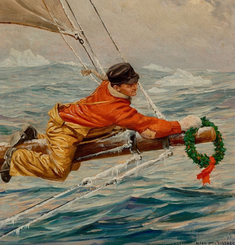 Here is a celebratory grog recipe for Holidays at sea: mix thoroughly 1 tsp molasses, 1 tsp citrus juice, 1.5 oz dark rum. Top this with boiling water and garnish with a twist of your chosen citrus. To your health! (Christmas at Sea by A.O. Fischer)  #SeafaringSaturday #grog