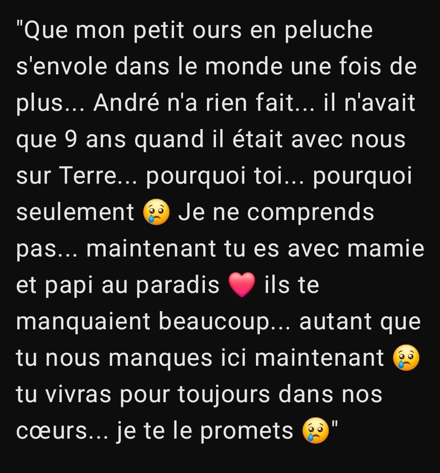 NewsReactLive's tweet photo. Il s'appelait André, il avait 9 ans, il décédé hier, percuté lors de l'attentat au marché de Noël de #Magdeburg en Allemagne. Sa maman a posté un message sur les réseaux sociaux "Pourquoi toi ? André n'a rien fait, il n'avait que 9 ans." 🥹🙏 https://t.co/x0J4hQmenc