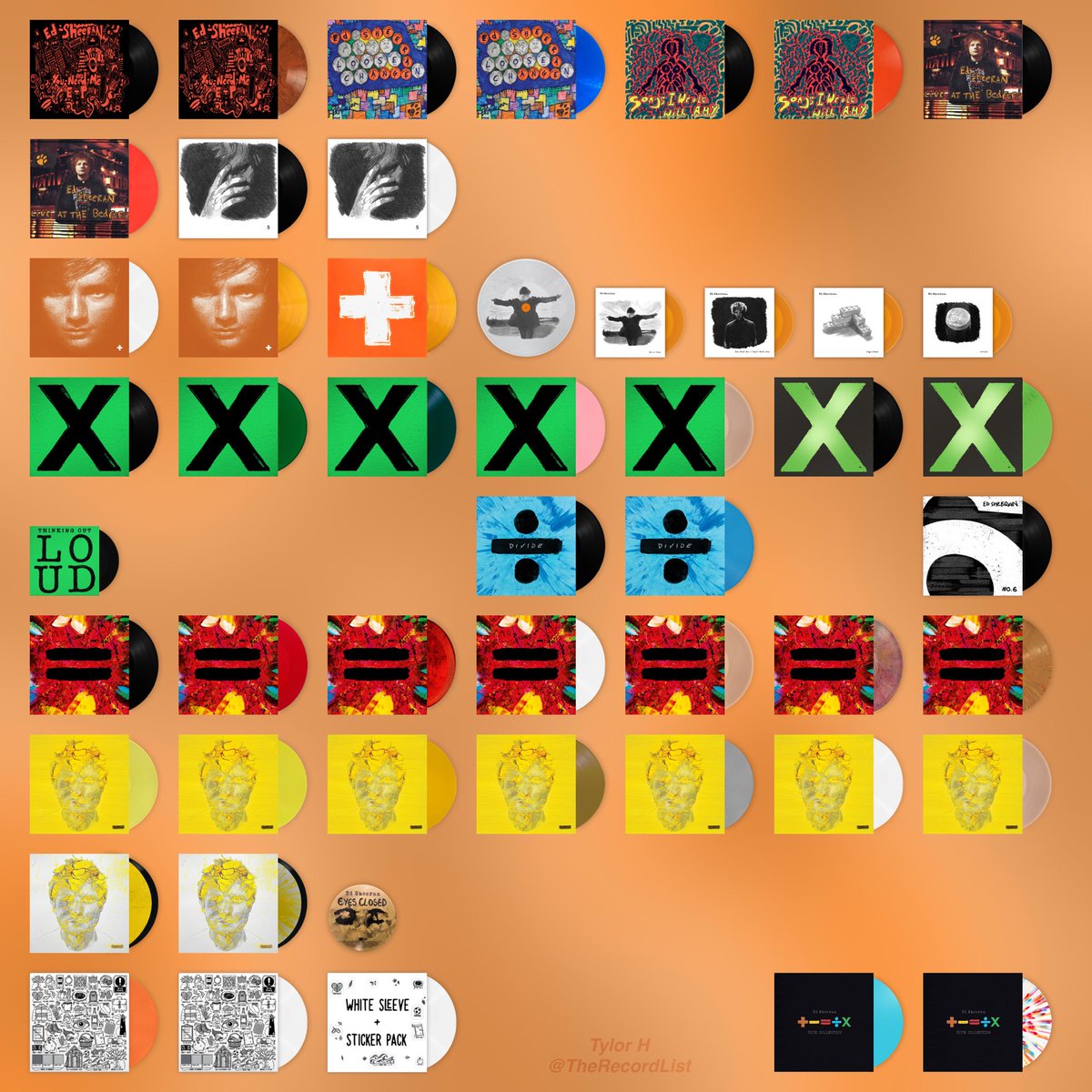 TheRecordList's tweet photo. Ed Sheeran vinyl variants

Updated with the tour collection pressings! https://t.co/6cGNaHRsC8