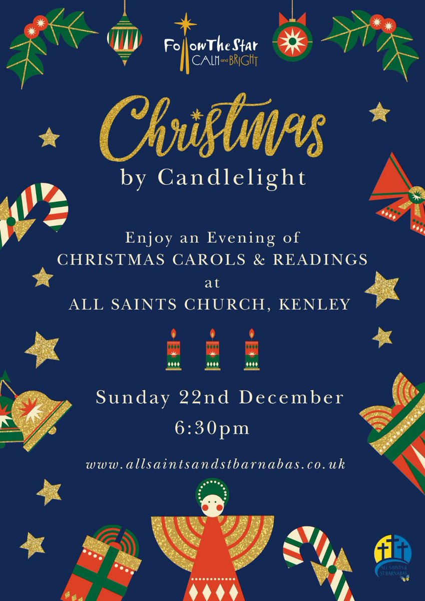 Carols by Candlelight Sunday 22nd December 6.30pm All Saints Church Kenley