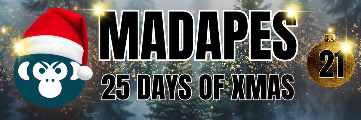 🎁 25 DAYS OF XMAS 🎁 

MadApes $25, 000 🎄 Day 21

$1000 split to 4 lucky winners. What’s the best gift you ever received?

Like, comment, retweet and follow on Twitter