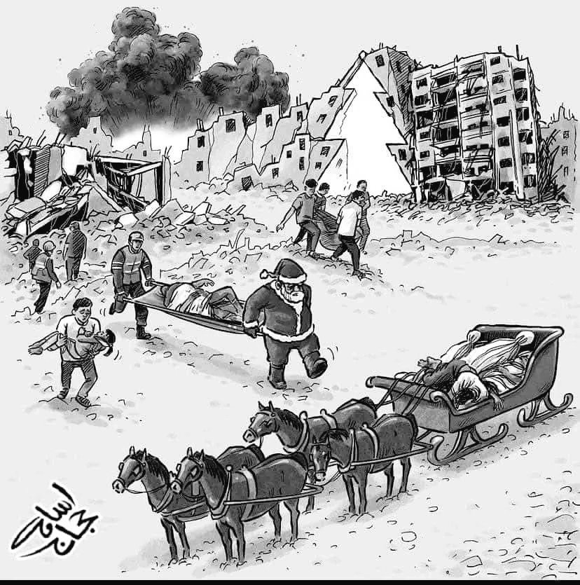honor182's tweet image. La imagen habla sola. 
#guerratotal #SantaClaus #peregrinos  #Gaza #GazaGenocide #GazaHolocaust