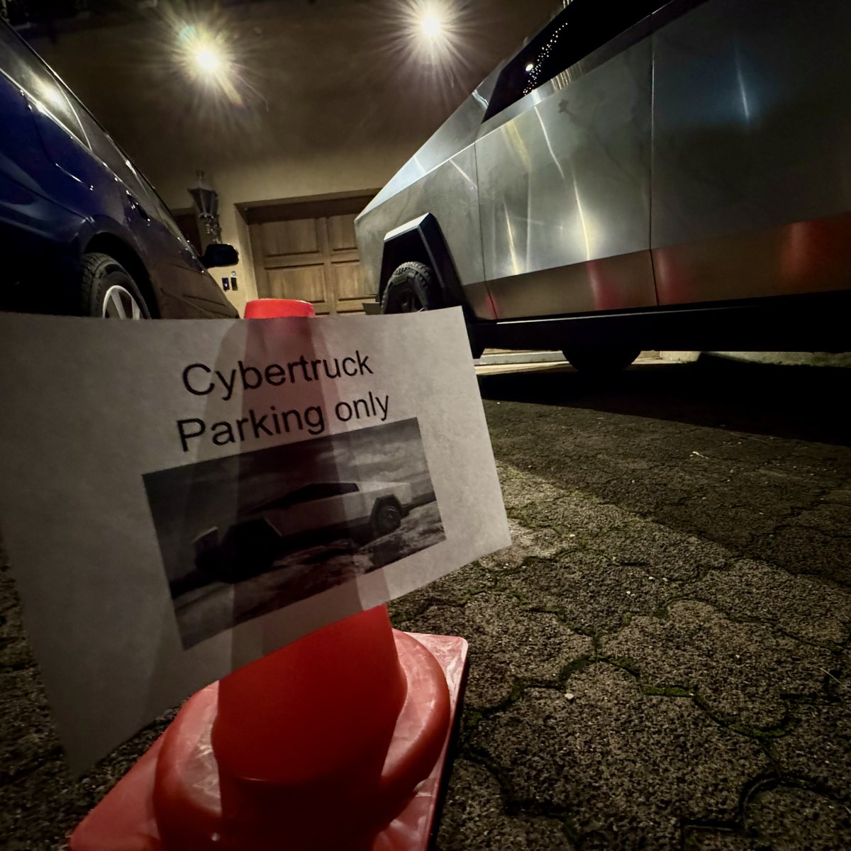 Cybertruck Parking only 🅿️ 

Visited a friends party and enjoyed some privileges 😅. Still the one and only Cybertruck in Switzerland 🇨🇭!