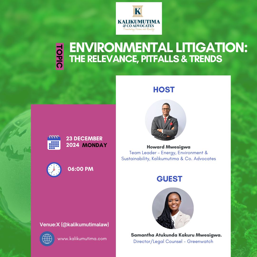 kalikumutimalaw's tweet photo. The evolving landscape of environmental litigation: Emerging trends and their impact on legal strategies. Be part of  our X space discussion on Environmental Litigation on December 23, 2024, at 6 pm! #EnvironmentalLitigation #Sustainability #law 
🎙️https://t.co/W6l23Fb0kb https://t.co/p88HumouXG