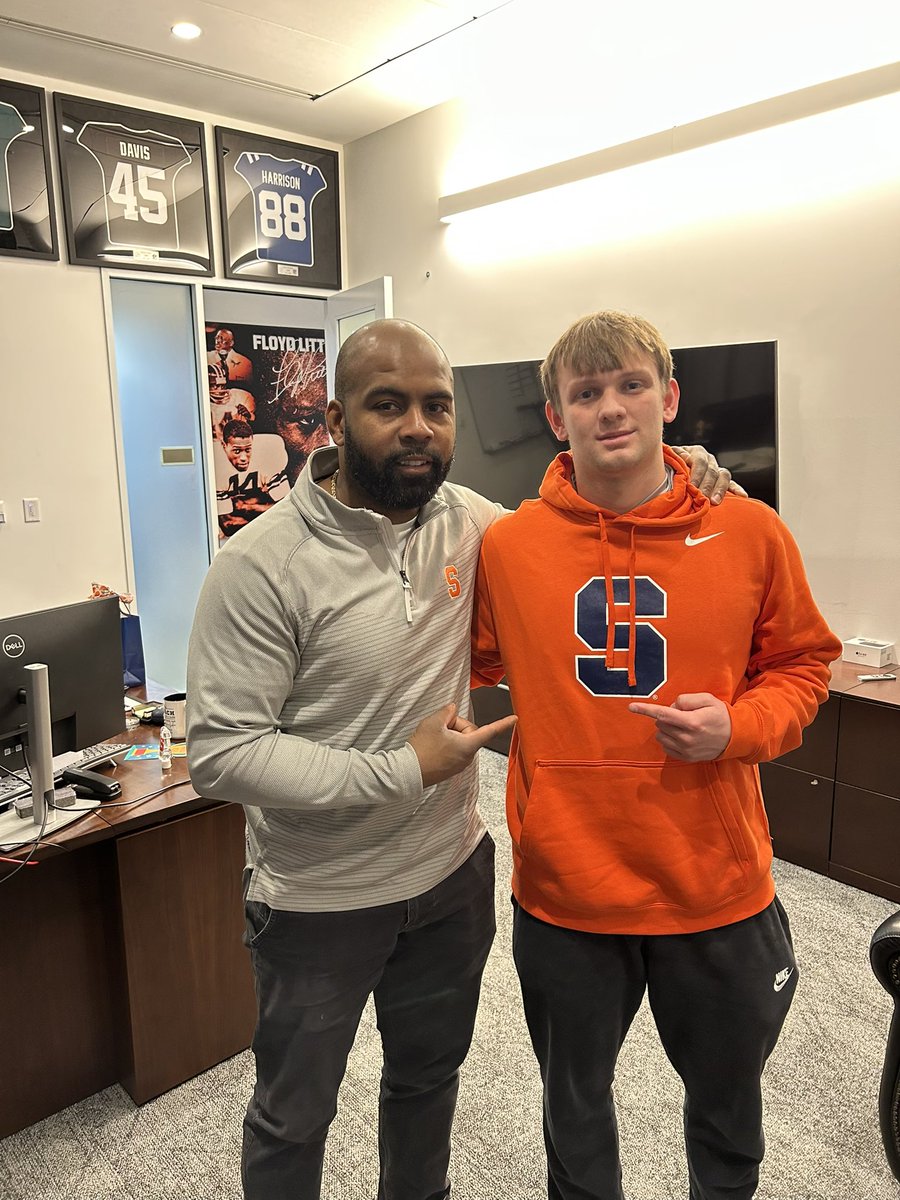 Tripp Woody (@trippwoody) on Twitter photo Commitedππ
After a great official visit and talks with <a href="/FranBrownCuse/">Fran Brown</a> I am blessed and very excited to announce my commitment to play at Syracuse University on a full scholarship!! Iβm very grateful for this opportunity and ready to get to work. Go Orangeπ§‘
<a href="/DanOrnerKicking/">DanOrnerKicking</a> Commitedππ
After a great official visit and talks with <a href="/FranBrownCuse/">Fran Brown</a> I am blessed and very excited to announce my commitment to play at Syracuse University on a full scholarship!! Iβm very grateful for this opportunity and ready to get to work. Go Orangeπ§‘
<a href="/DanOrnerKicking/">DanOrnerKicking</a>