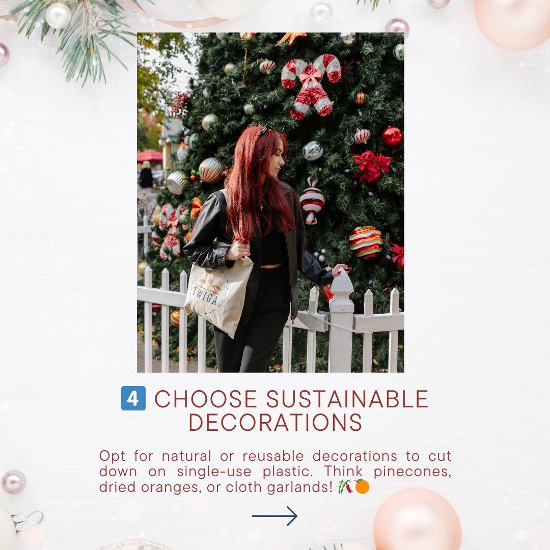 twigacoffee's tweet photo. Dreaming of a holiday season that’s filled with joy and gentle on the planet? 🌍✨
This year, let’s give a little back to the Earth while celebrating with those we love!

From the way we wrap gifts to the meals we share, our holiday choices have a big impact on the environment. With a few simple swaps, we can all make this season more meaningful and sustainable! 💚

At Twiga Coffee, we believe in eco-friendly celebrations that benefit both people and wildlife. Small, thoughtful choices—like supporting sustainable brands or reducing waste—make a huge difference for our planet. 🦒🌿

Ready to make your holidays greener? Swipe through for easy tips on sustainable gift wrapping, food waste reduction, and more!

Which tip will you try first? Let us know in the comments!
And don’t forget to explore Twiga Coffee for gifts that give back to nature this season! 🎁💚

#TwigaCoffee #SustainableHolidays #EcoFriendlyGifts #GreenHolidays #HolidaySustainability #FromFarmToCup #CoffeeWithPurpose #WildlifeConservation