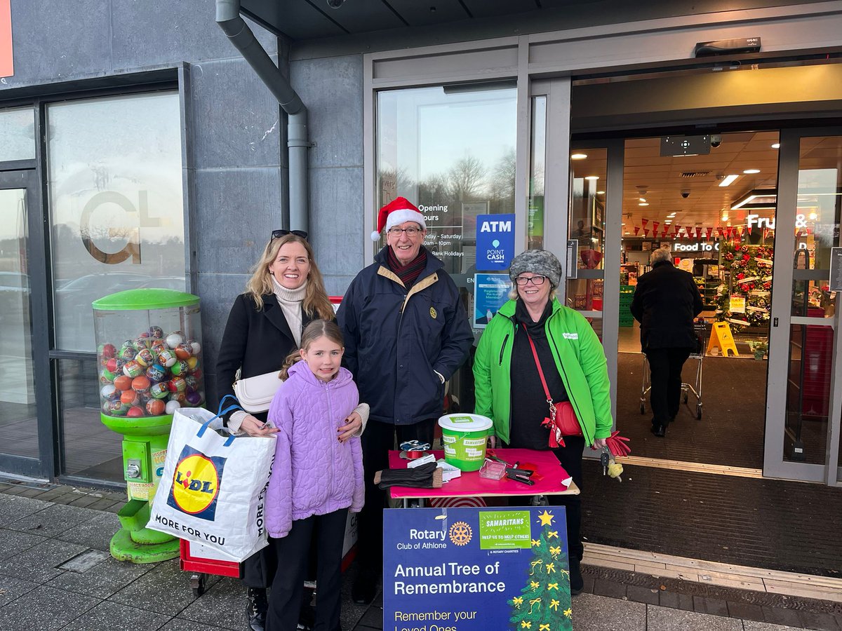 Rotary Club Athlone (@athlonerotary) on Twitter photo REMINDER
Until 23rd December 2024
The Tree of Remembrance.
This year all funds raised will go to The Samaritans and Rotary Club of Athlone charities. You can make a donation online: eventmaster.ie/fundraising/pa………or scan the QR Code.
<a href="/Rotary/">Rotary International</a>
<a href="/SamaritansIRL/">Samaritans Ireland</a> REMINDER
Until 23rd December 2024
The Tree of Remembrance.
This year all funds raised will go to The Samaritans and Rotary Club of Athlone charities. You can make a donation online: eventmaster.ie/fundraising/pa………or scan the QR Code.
<a href="/Rotary/">Rotary International</a>
<a href="/SamaritansIRL/">Samaritans Ireland</a>