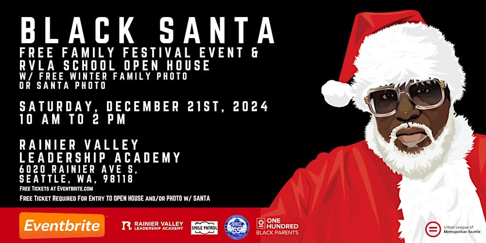 FN_Makayla's tweet photo. Black Santa is happening now at Rainier Valley Leadership Academy now until 2pm!

Come get a photo with Santa and learn more about what Rainier Valley Leadership Academy has to offer! https://t.co/JG5g5RT8re