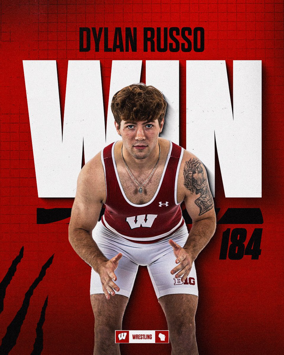 Badger Win‼️   

184 | Dylan Russo over Mike Slade major dec. 15-6  

#OnWisconsin