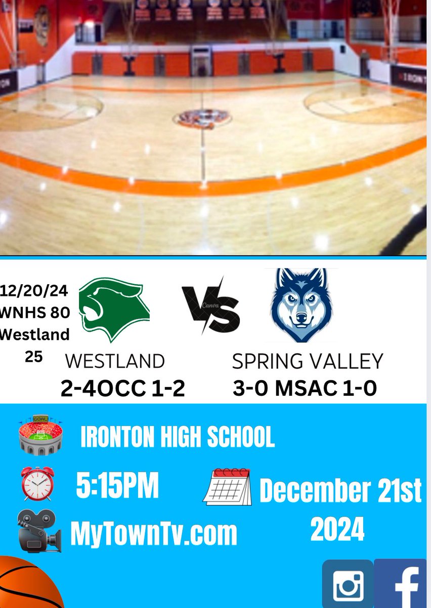 Game day!!
📍Ironton high school
⏰5:15 PM
Vs Westland