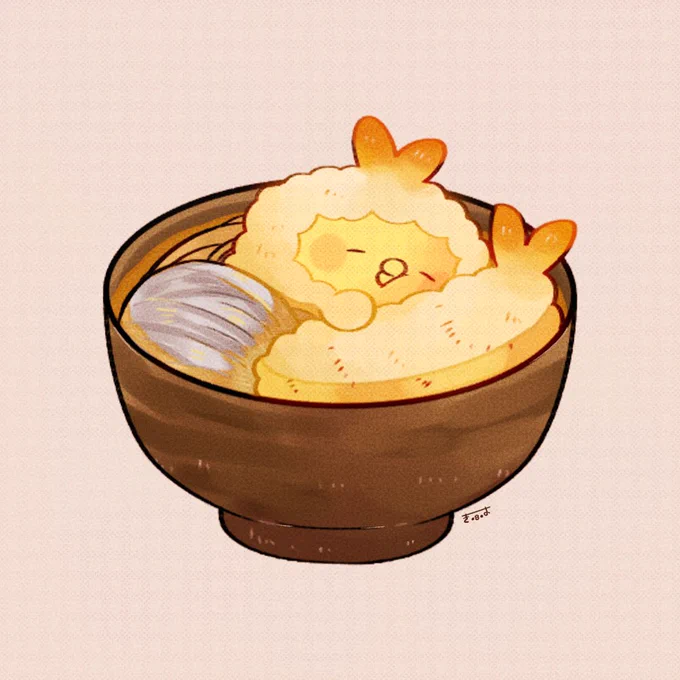 天ぷらそば#きみピヨ 