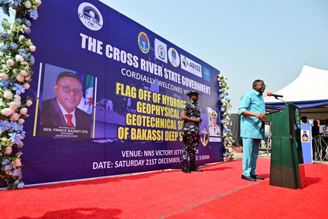 officialspbo's tweet photo. Dear friends, it’s new dawn for our state, Cross River as today, i officially flagged off the Hydrographic Geophysical and Geotechnical Survey for the Bakassi Deep Seaport Project, a key step forward in maximizing our state’s economic opportunities. https://t.co/yRRd7PH3V9