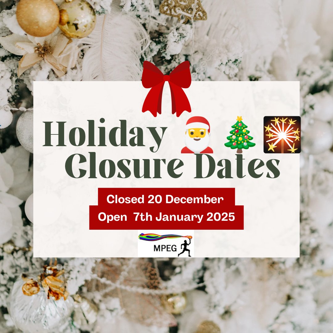 Merry Merry Christmas MPEG FAMILY.
Stay safe on roads, at home and safe sex
We love you,God loves you even more.

We resume office on the 7th of January 2024.

#MerryChristmas2024 #HappyNewYear