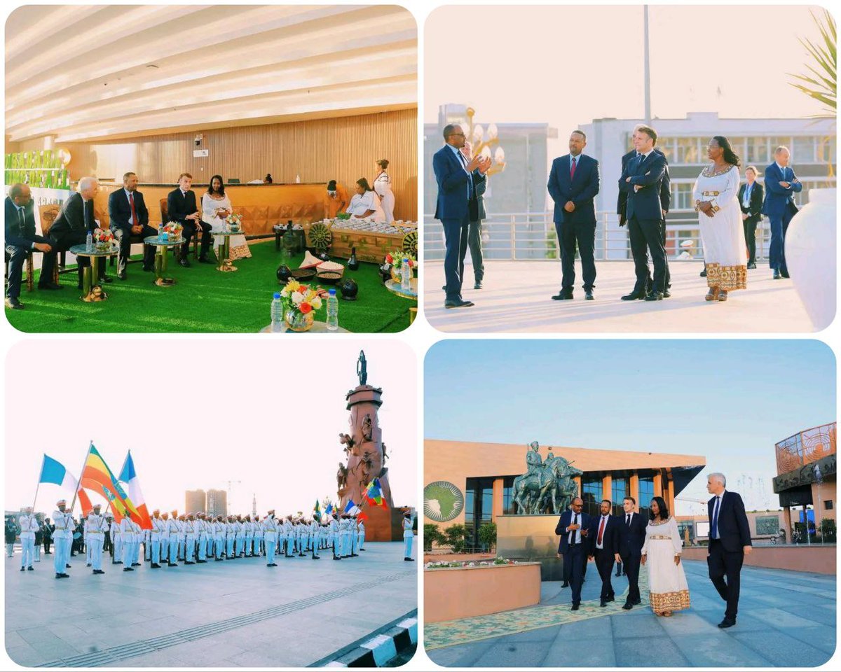Adanech Abiebie (@adanechabiebie) on Twitter photo The Addis Ababa City Administration warmly welcomed His Excellency,<a href="/EmmanuelMacron/">Emmanuel Macron</a>. The President laid a wreath in honor of those heroes who sacrificed their lives at the Battle of Adwa under the Adwa Victory Memorial Statue. After laying the wreath, the President visited the The Addis Ababa City Administration warmly welcomed His Excellency,<a href="/EmmanuelMacron/">Emmanuel Macron</a>. The President laid a wreath in honor of those heroes who sacrificed their lives at the Battle of Adwa under the Adwa Victory Memorial Statue. After laying the wreath, the President visited the