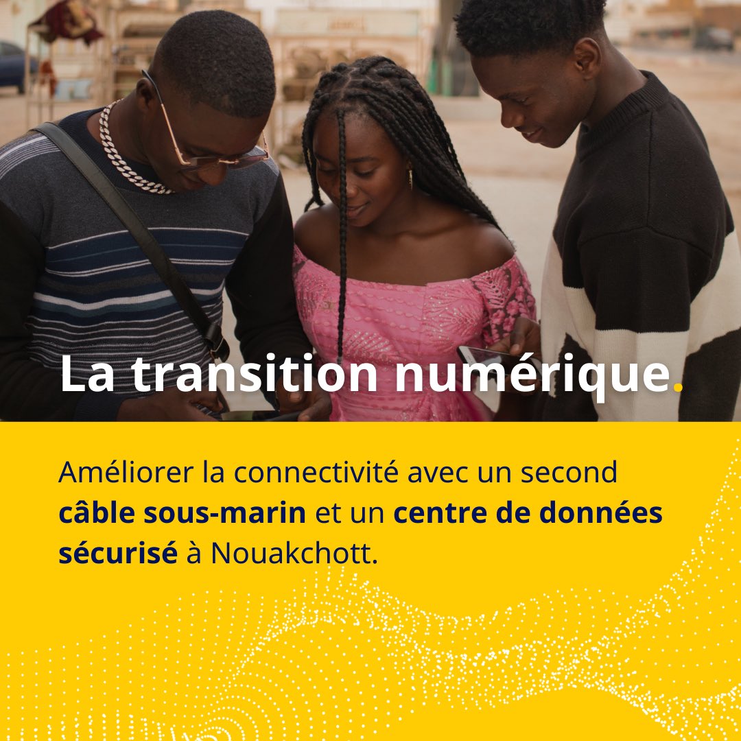 JozefSikela's tweet photo. Nous soutenons la construction d’un centre de données Tier III à Nouakchott ainsi que le déploiement d’un nouveau câble sous-marin permettant d’améliorer l’accès à Internet . Ces initiatives impliquent des entreprises technologiques européennes, qui trouvent ainsi de nouvelles opportunités sur le marché africain.
 
Grâce à la digitalisation, nous permettons d’améliorer le fonctionnement de l’administration mauritanienne, nous permettons un accès à internet pour tous et le déploiement de nouveaux outils en matière d’éducation. Le déploiement de ces nouveaux outils numériques bénéficie aussi au milieu des affaires.