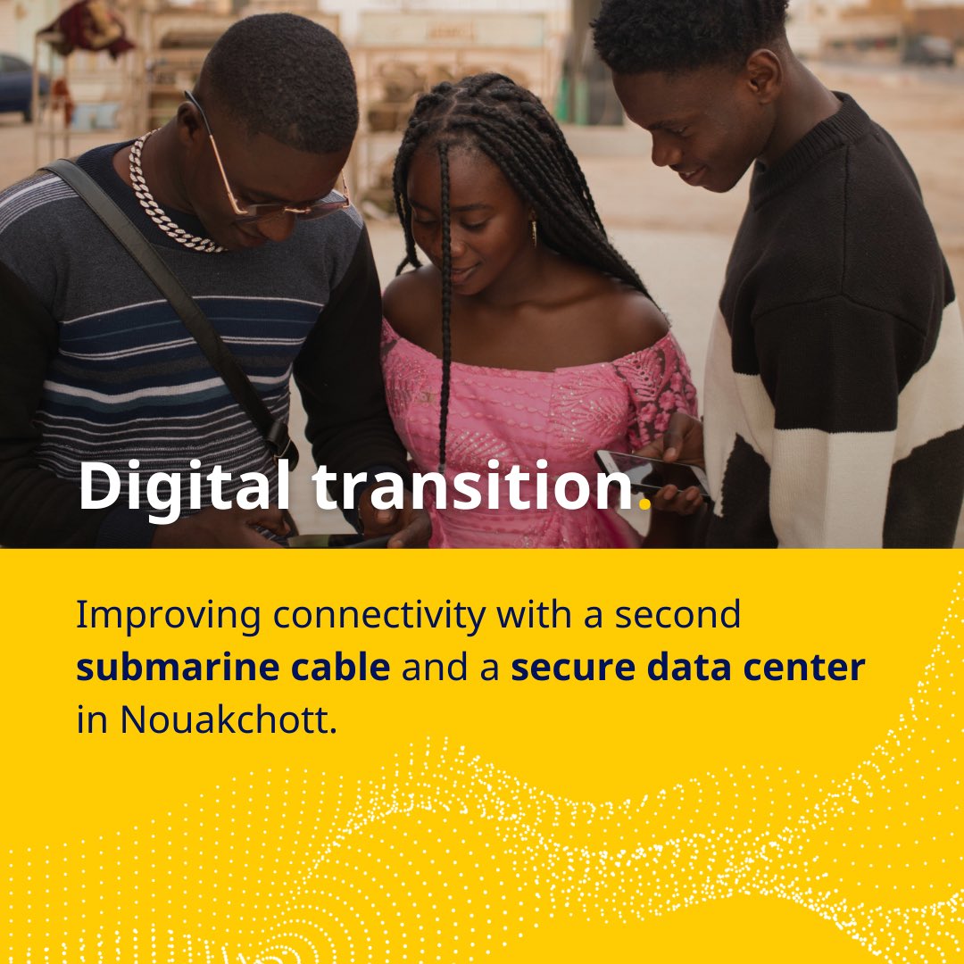 JozefSikela's tweet photo. La construction d’une centrale solaire à Kiffa et d’une ligne de transmission de 1 400 km reliant Nouakchott à Néma garantiront à la Mauritanie un approvisionnement fiable en énergie propre. Ces projets amélioreront la vie quotidienne des habitants, stimuleront l’économie locale et contribueront à la lutte mondiale contre le changement climatique. 

Nous travaillons également très activement avec les autorités et le secteur privé mauritanien pour créer l’environnement qui permettra à la Mauritanie d’exploiter pleinement son potentiel à produire et commercialiser de l’hydrogène vert.