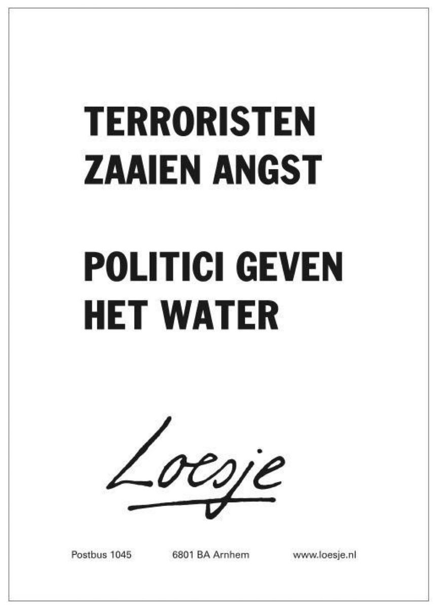 Zeer sterk, rake Loesje! #Wilders