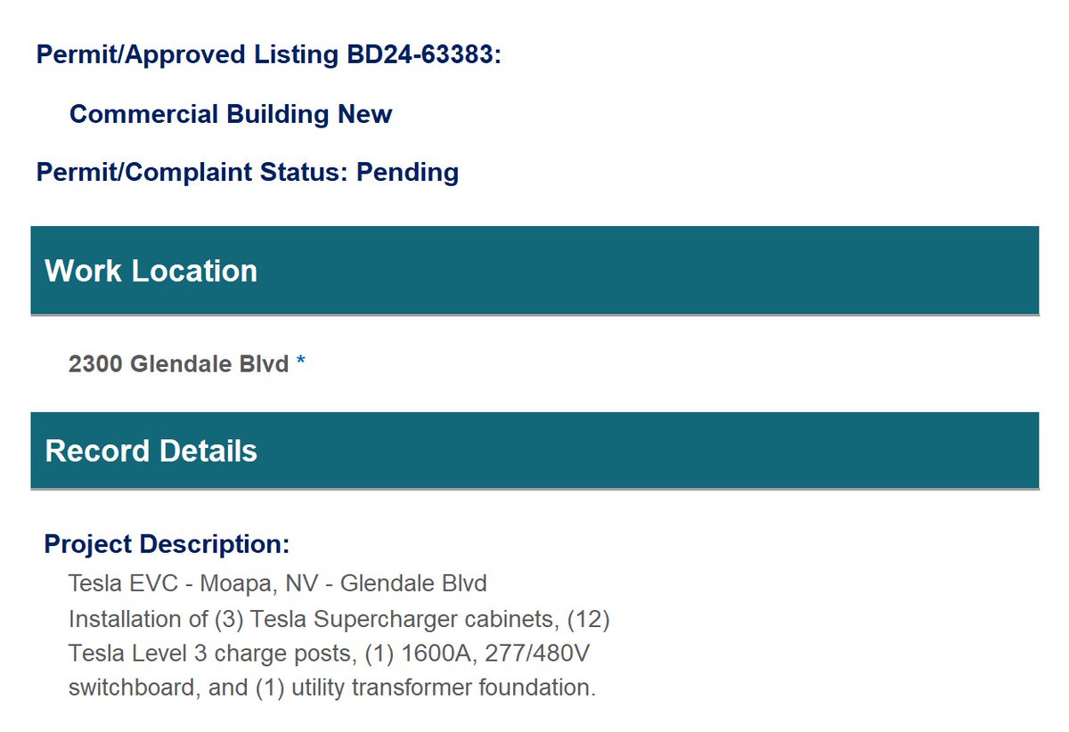 A new Supercharger is coming soon to Moapa, Nevada!!

Permits have been filed for the addition of 12 stalls at the Arco station on Glendale Blvd. 

The site located directly off Interstate 15, and about 30 miles west of Mesquite.