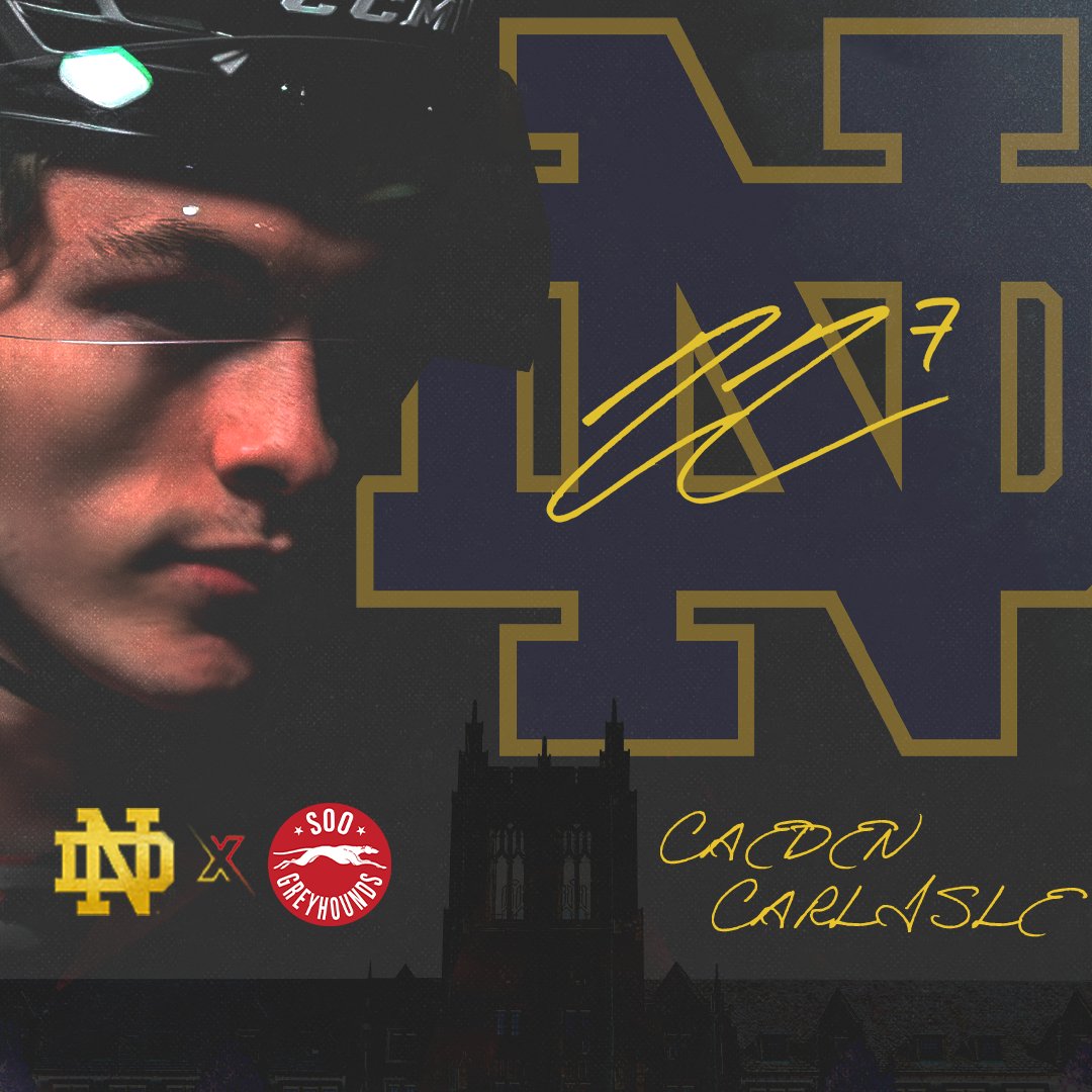 CAEDEN CARLISLE IS HEADING TO SOUTH BEND 🍀
#GoIrish  | <a href="/NDHockey/">Notre Dame Hockey</a>