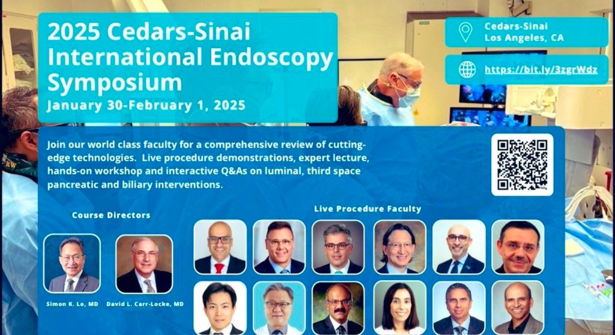 Join us at the 2025 International Cedars-Sinai Endoscopy Symposium, led by Dr. Simon Lo &amp; Dr. David Carr-Locke. For decades this symposium offered premier Interventional Gastroenterology content with its hallmark live demos by global experts. Engage in dialogue on current and