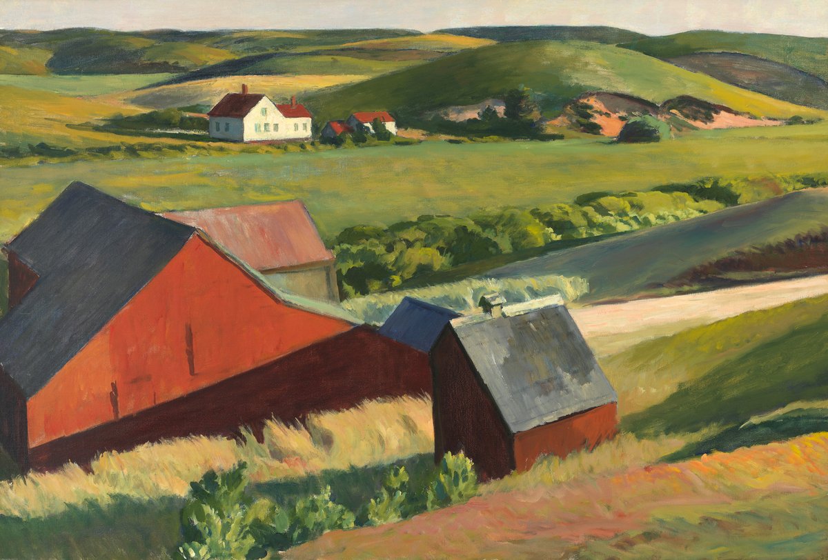 artisthopper's tweet photo. Cobb's Barns and Distant Houses - 1930-1933 #artbots #hopper https://t.co/hR351xTxOL