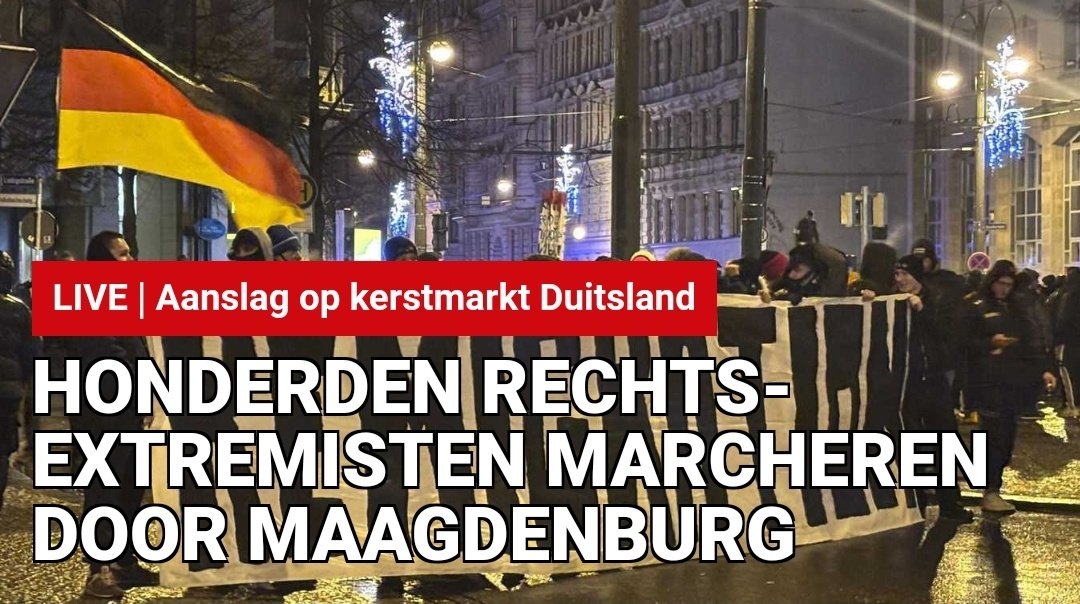 Dus als je protesteert tegen een terroristische aanslag op een  #kerstmarkt in #Duitsland waarbij 5 doden vielen (waaronder een kind) en ruim 200 gewonden, dan word je door de #mainstream #media rechts-extremistisch genoemd?

Dieper zinken kun je niet hè!