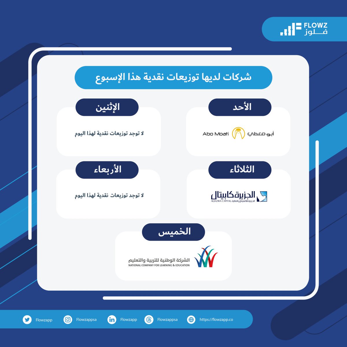 Flowzapp's tweet photo. شركات لديها توزيعات نقدية هذا الأسبوع 💵

رزمانة الاسبوع مع #فلوز 🧵👇🏼
#السوق_السعودي #تداول #تاسي https://t.co/z6XvTOeUIf