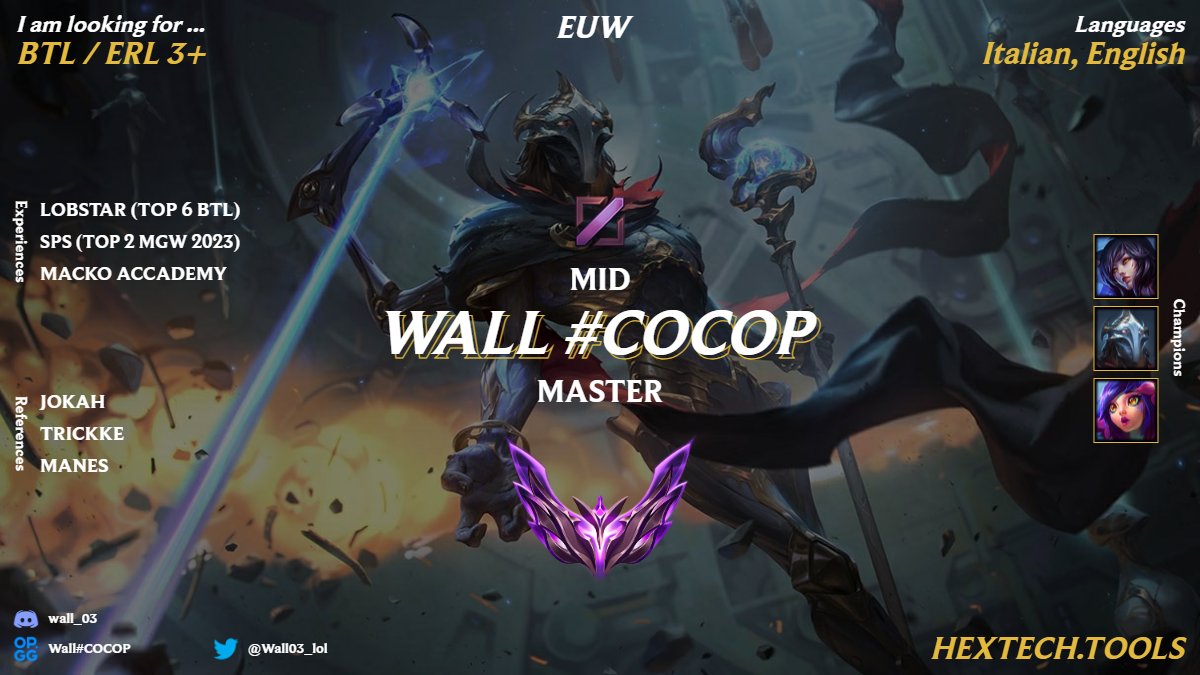 Wall03_lol's tweet image. LFT for BTL
DM discord for any info.
❤️&amp;amp;🔁 are appreciated!