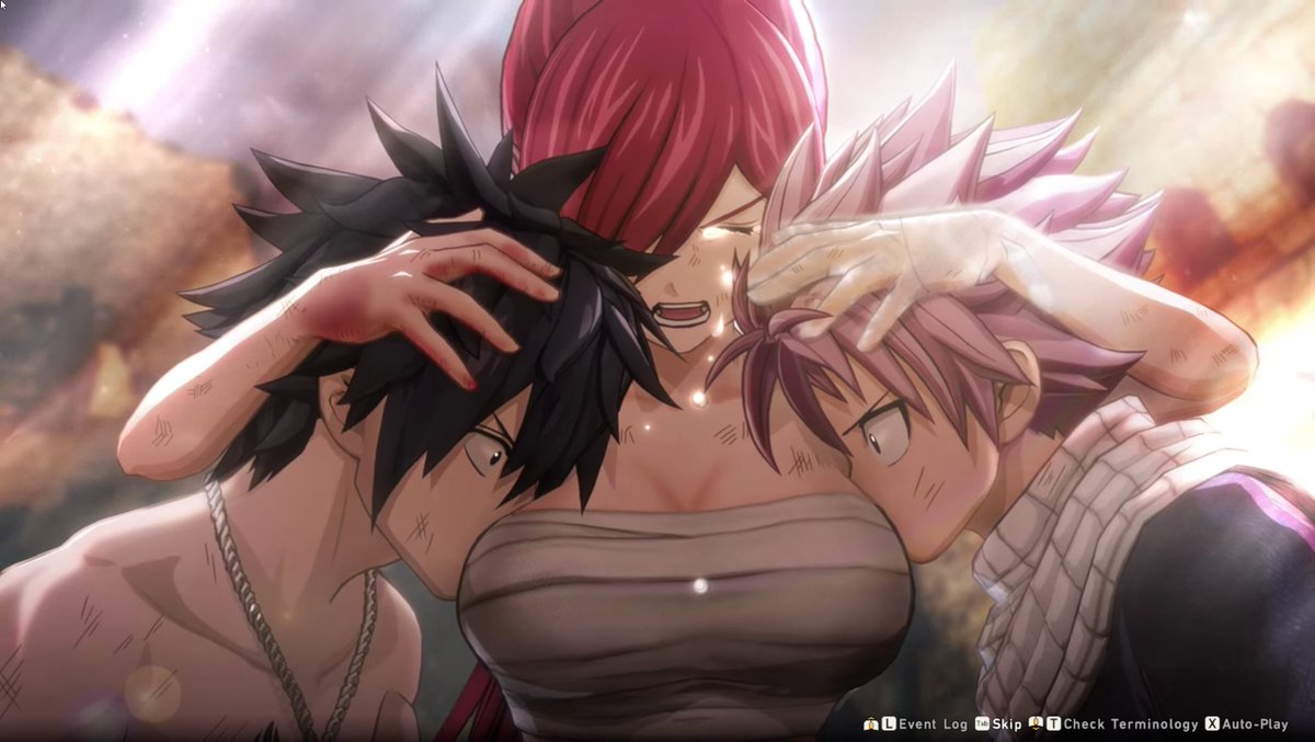 Man I really can't get over how pretty this illustration is 😭😭The sun rays give it this such a nice warmth and Erza's tears are all glittery 🥹🥹 The drawing style is also so well done ❤️❤️

#FAIRYTAIL2 #erzascarlet