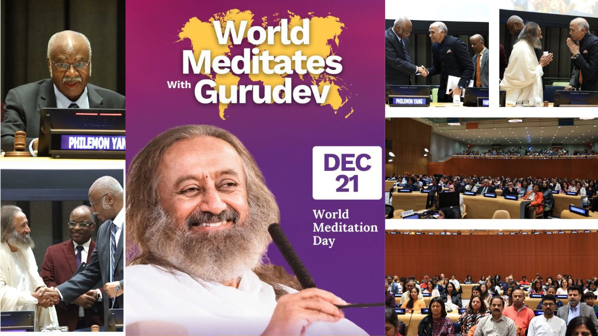 United Nations <a href="/UN/">United Nations</a> marks historic first #WorldMeditationDay with India’s <a href="/Gurudev/">Gurudev Sri Sri Ravi Shankar</a> Sri Sri Ravi Shankar as keynote speaker 

Read here: theaustraliatoday.com.au/united-nations…

<a href="/DrAmitSarwal/">Dr Amit Sarwal 🇮🇳 🇦🇺</a> <a href="/Pallavi_Aus/">Pallavi Jain</a> <a href="/rishi_suri/">Rishi Suri</a> <a href="/ShailendraBSing/">Dr Shailendra B Singh</a> <a href="/AmbHarishP/">Parvathaneni Harish</a> <a href="/UN_PGA/">Annalena Baerbock</a> <a href="/HCICanberra/">India in Australia</a> <a href="/UN_OpSupport/">UN Department of Operational Support</a> <a href="/narendramodi/">Narendra Modi</a>