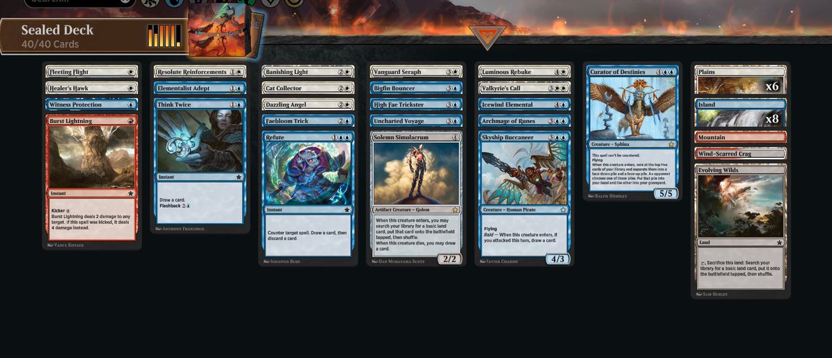 Trying my best to defend first place in the lifetime Qualifier Day 1 Sealed leaderboard on 17lands :)