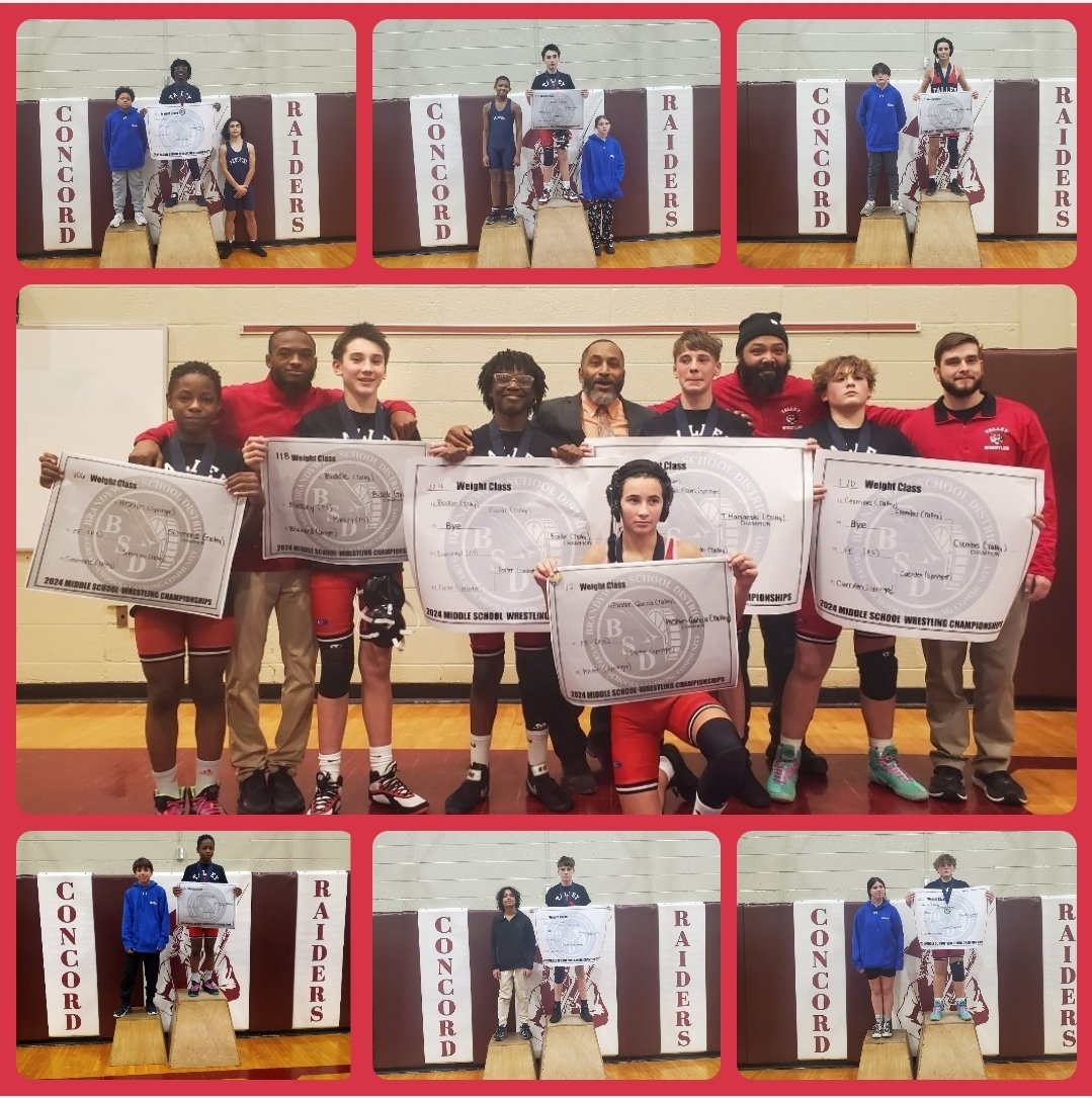 kerry_coach's tweet photo. Middle School Wrestling Championship Congratulations to My Coaches and Wrestlers on a Great job this Season. Six 1st Place Winners Again this Year. Talley 🐅🔴 https://t.co/X9OceT3hcg