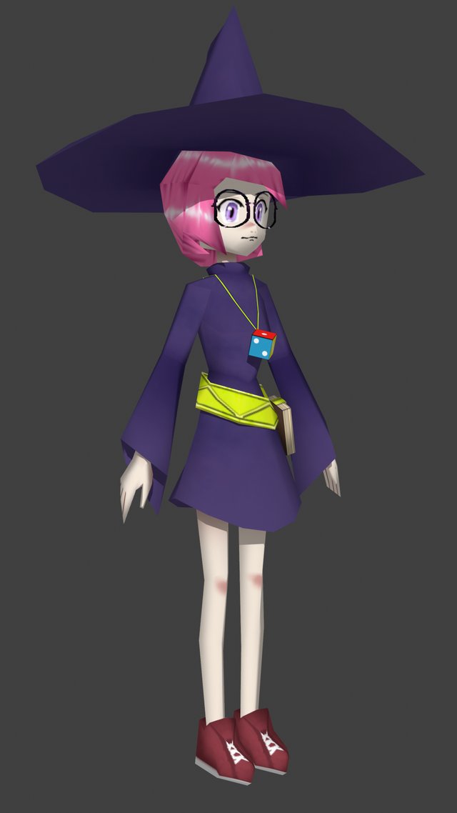 mureinoki's tweet image. Lowpoly Teresa-chan fanart I made for a friend in Blender. #KyubuKyubuDice.