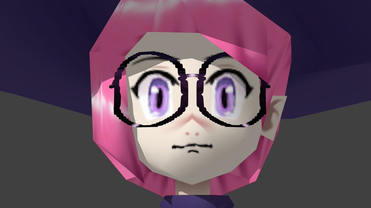 mureinoki's tweet image. Lowpoly Teresa-chan fanart I made for a friend in Blender. #KyubuKyubuDice.