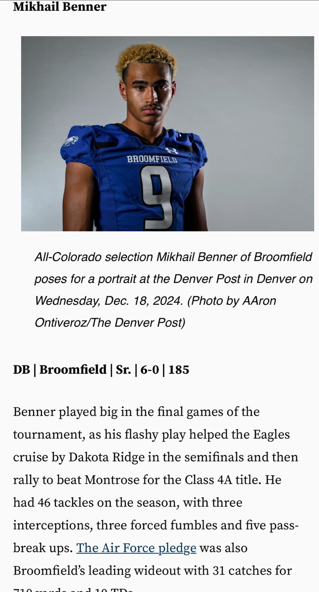 Extremely proud to be named to the All-Colorado team! Couldn’t have done it without my coaches and teammates 
<a href="/CoachOBrien/">Robert O'Brien</a> <a href="/CoachCollaso/">Coach Collaso</a> <a href="/BroomfieldFtbl/">Broomfield Eagles Football</a> <a href="/TeamFullGorilla/">Team Full Gorilla</a>