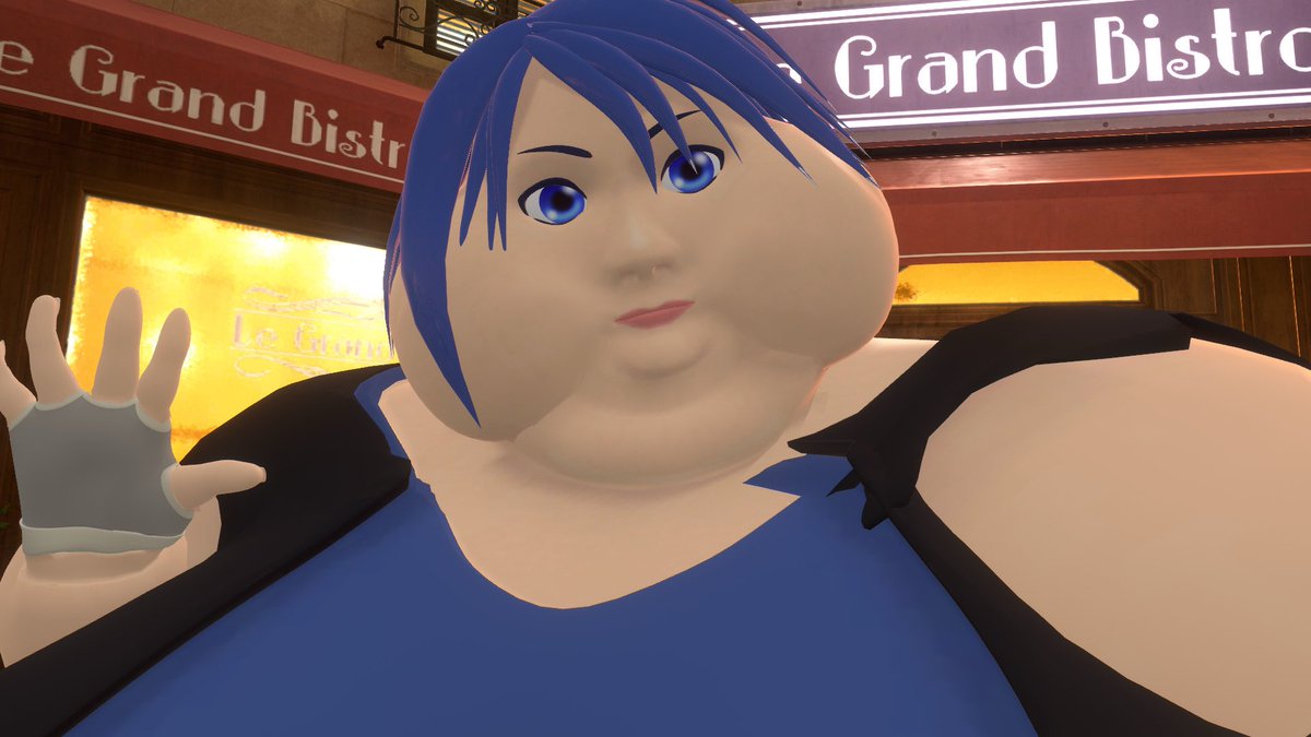 BellGains's tweet photo. Figured I should share with you guys here too, since there’s still a ton of people not on the other site

I’m making a Fat Aqua Character Model for VRChat!

Girl’s still in early alpha, I keep finding holes and errors in her rig, but once she’s done, I’ll make her for sale! https://t.co/BSfcUmfWoV
