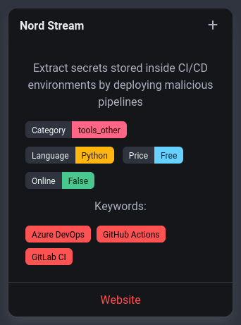 rawsec_cyber's tweet image. New tools were added on the #Rawsec #Cybersecurity Inventory

Claudine Anague added
📌 Cybersecurity Guide

@Jenaye_fr added
📌 Nord Stream by @hugow_vincent at @Synacktiv

@Leoncrackexe added
📌 CSP Bypass Search by @renniepak

inventory.raw.pm