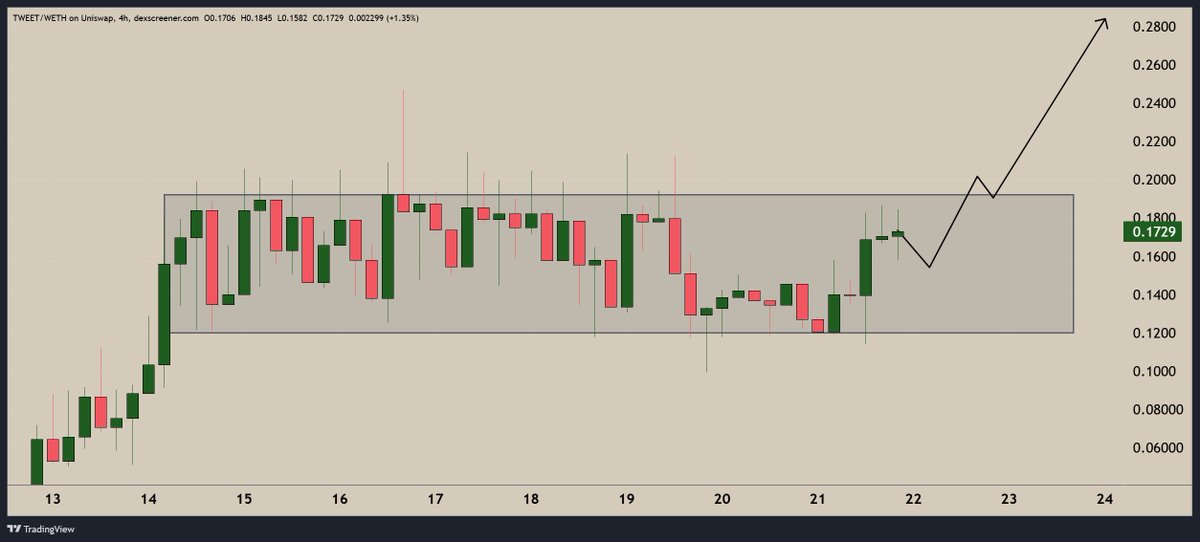 Are you chasing breakouts or accumulating in range?

I buy the accumulation—sleep on my bags, and let time do the work. Parabolic moves are a matter of time if the fundamental use cases and the community are strong.

That’s why I keep adding $TWEET in this range. 

I am patient.