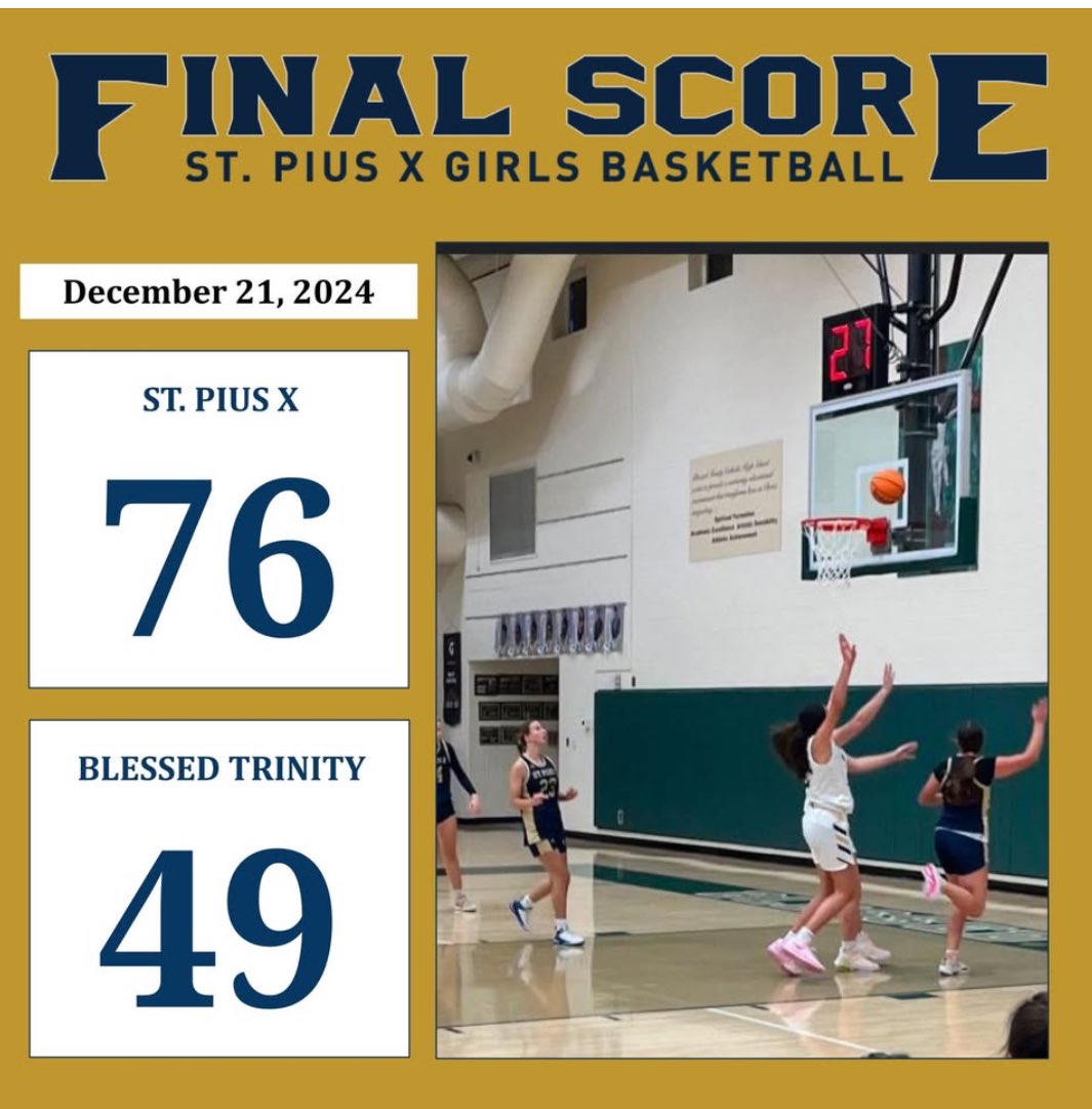 St. Pius X Girls Basketball (@stpiusxgirlsbb) on Twitter photo Girls bball final
St Pius X 76
Blessed Trinity 49
<a href="/sofia_pihera08/">Sofia Pihera</a> 24 pts
Annabella Sheridan 16 pts
<a href="/EvaRussell24/">Eva Russell</a> 13 pts
Parker Lee & <a href="/MeganSnipes13/">MeganSnipes13</a> 7 pts ea
<a href="/KyleSandy355/">Kyle Sandy</a> <a href="/SandysSpiel/">Sandy's Spiel</a> <a href="/AJCsports/">AJC Sports</a> <a href="/scoreatlanta/">SCORE Atlanta</a> <a href="/RFullerChamp/">Reggie Fuller</a> <a href="/PGH_Georgia/">Prep Girls Hoops Georgia</a> Girls bball final
St Pius X 76
Blessed Trinity 49
<a href="/sofia_pihera08/">Sofia Pihera</a> 24 pts
Annabella Sheridan 16 pts
<a href="/EvaRussell24/">Eva Russell</a> 13 pts
Parker Lee & <a href="/MeganSnipes13/">MeganSnipes13</a> 7 pts ea
<a href="/KyleSandy355/">Kyle Sandy</a> <a href="/SandysSpiel/">Sandy's Spiel</a> <a href="/AJCsports/">AJC Sports</a> <a href="/scoreatlanta/">SCORE Atlanta</a> <a href="/RFullerChamp/">Reggie Fuller</a> <a href="/PGH_Georgia/">Prep Girls Hoops Georgia</a>