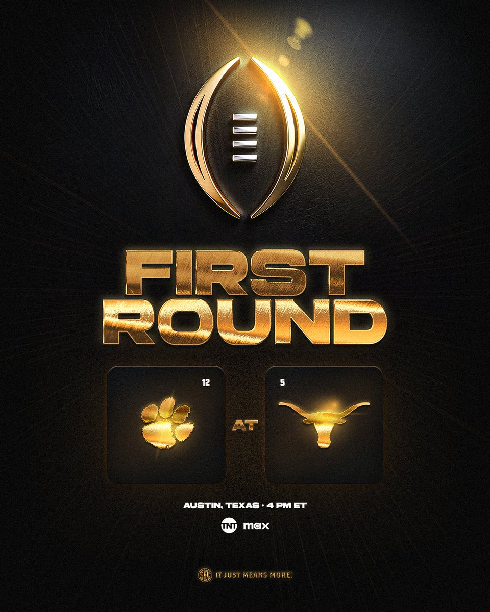 The road back to Atlanta starts in ATX. 👀

🏈 No. 12 Clemson at No. 5 <a href="/TexasFootball/">Texas Football</a> 
⏰ 4 PM ET
📺 TNT / MAX

#SECFB x #CFBPlayoff