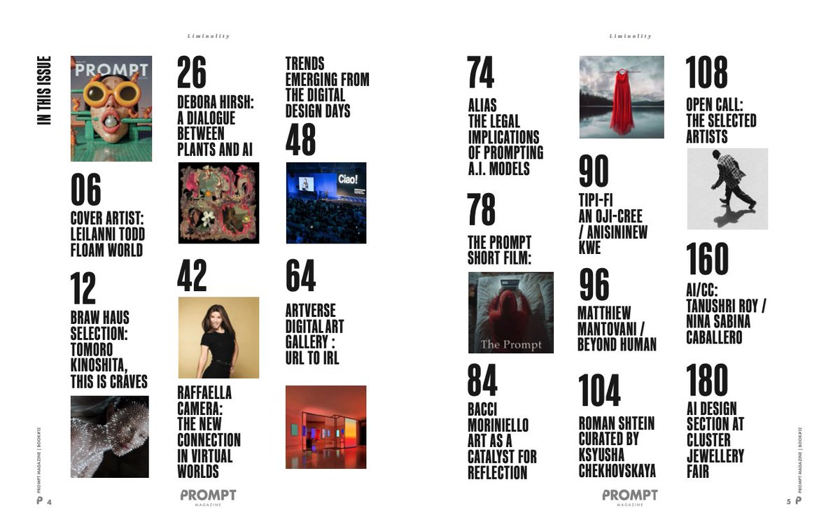 Raffaella Camera (@la_raffaella_) on Twitter photo Thrilled for interview and feature in <a href="/magazineprompt/">PromptMagazine</a> Book 12—a 200-page monthly exploring the future of #art , tech & entertainment—discussing #immersivetech & #virtualworlds as catalysts for deeper, more meaningful human experiences
<a href="/tomoroknst/">Tomoro Kinoshita</a> <a href="/DeboraHirsch_/">Debora Hirsch</a> @Flyshtein Thrilled for interview and feature in <a href="/magazineprompt/">PromptMagazine</a> Book 12—a 200-page monthly exploring the future of #art , tech & entertainment—discussing #immersivetech & #virtualworlds as catalysts for deeper, more meaningful human experiences
<a href="/tomoroknst/">Tomoro Kinoshita</a> <a href="/DeboraHirsch_/">Debora Hirsch</a> @Flyshtein