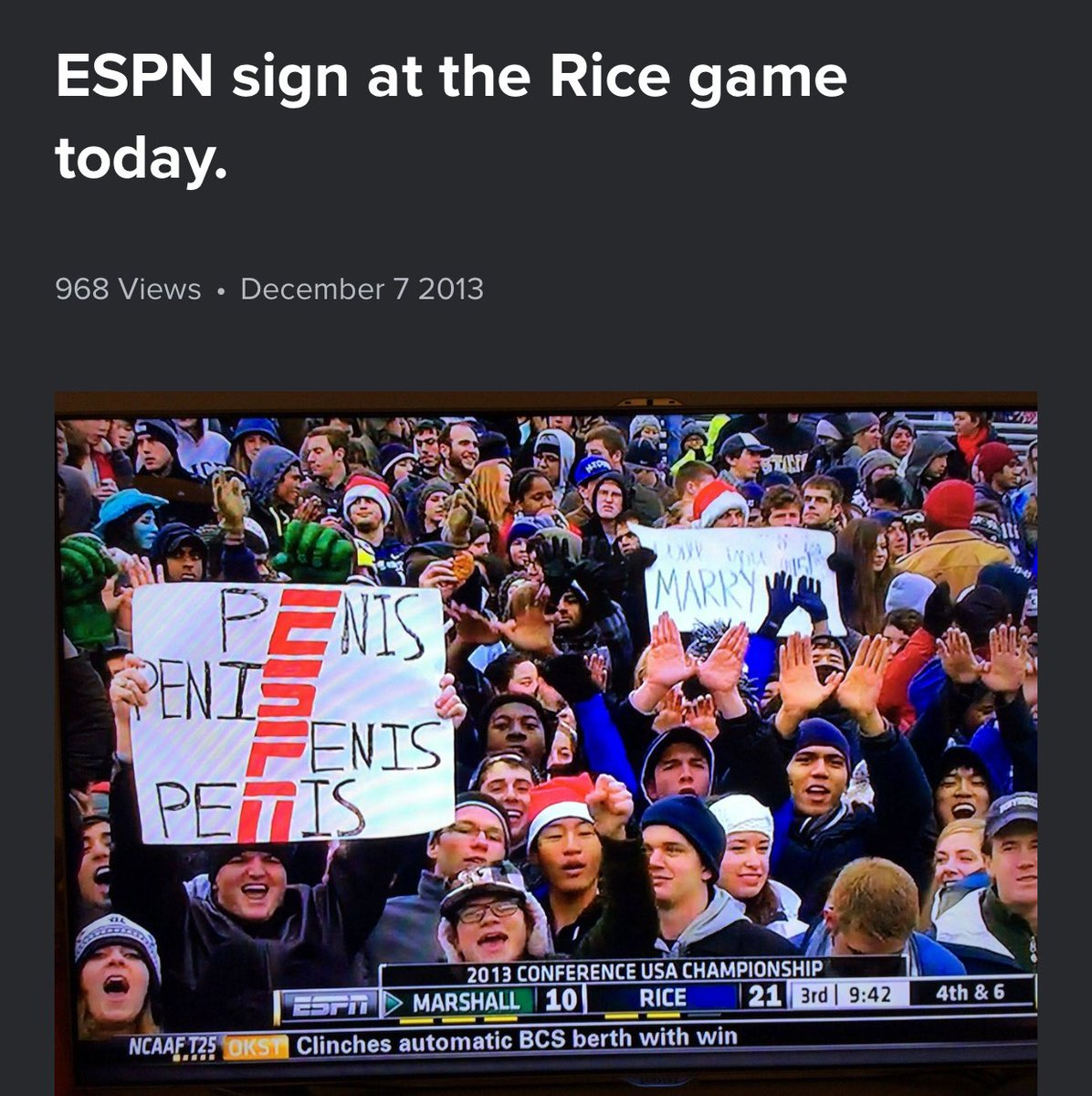 TrungTPhan's tweet photo. it’s been over a decade and still no one has been able to top this College Gameday sign https://t.co/uITJKzvjSN