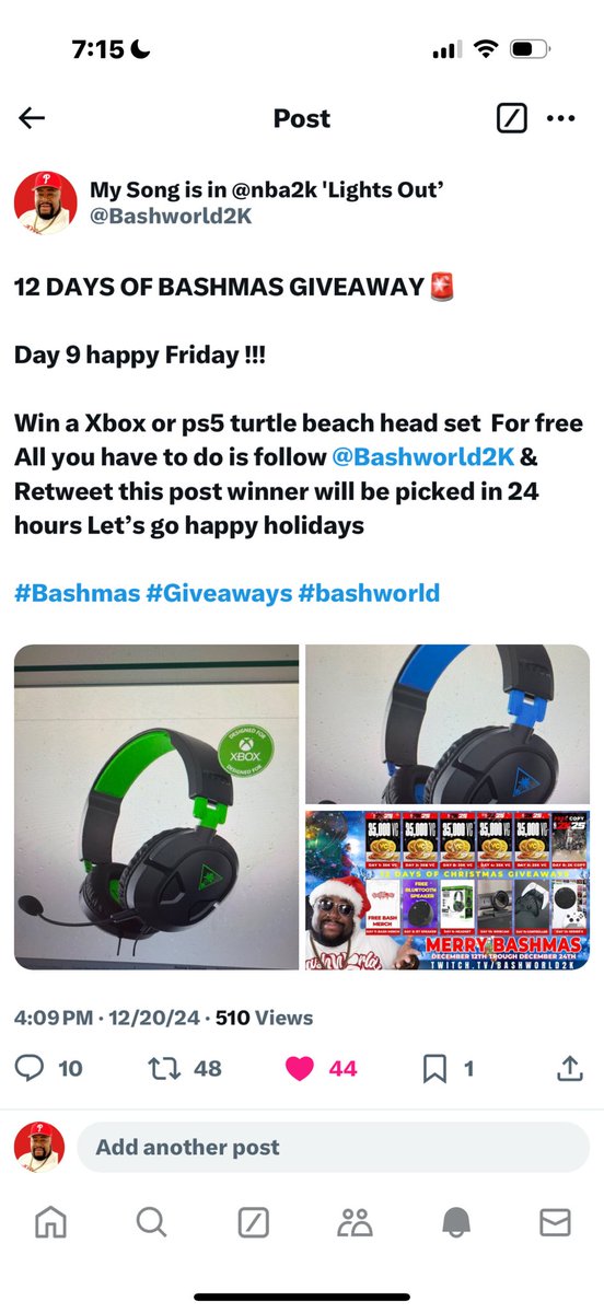 Bashworld2K's tweet photo. Congrats to @BlackNatayo for winning day 9 of 12 days bashmas Giveaway well deserved I’m go dm you for the info to ge this sent out to you asap 

#BASHWORLD #BASHMAS #GiveawayAlert https://t.co/53lENg8WdP