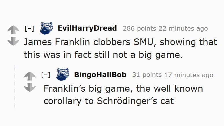 RedditCFB's tweet photo. One of college football's great thought experiments: James Franklin's Big Game #CFBPlayoff #WEARE https://t.co/iY1DAuzUCS