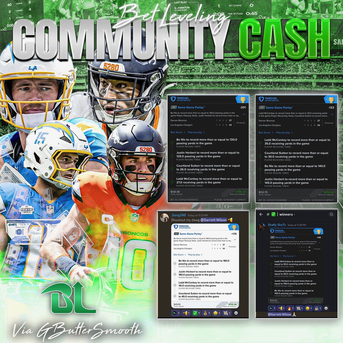 Bet Leveling Community Cash!! 🤑💰
Over $900.00 profited!!! 📈

Join our premium - whop.com/betleveling 🔗 

Code: LEVELUP24 - free month!! 🆓 

#LevelUp⬆️ #GamblingCommunity #NFLBets #NFL